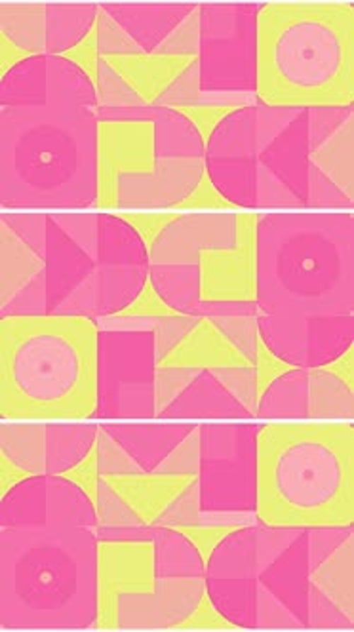 Vertical Animated Geometric Loop Pattern Resolution Geometric Motion Design in Bright Pink and