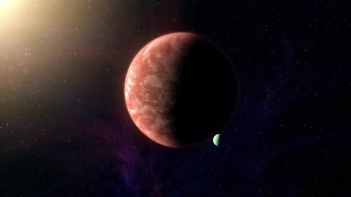 Cinematic motion render of sci fi space alien planet 06