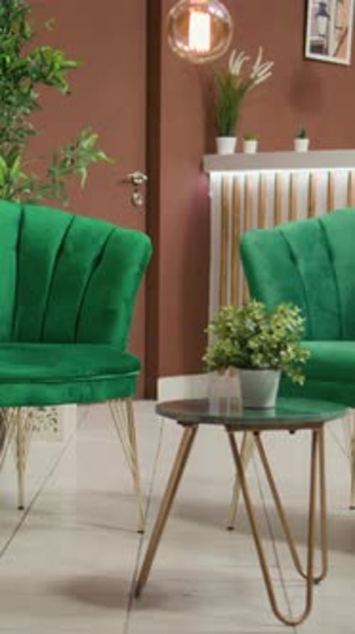 Vertical Video Lounge Area with Luxury Couch in Hotel