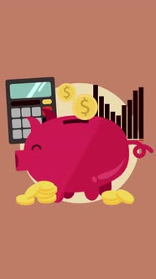 Money Saving In Piggy Bank Vertical