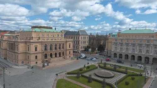 Aerial View of the Rudolfinum Prague a Beautiful Neorenaissance Building