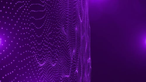 Abstract Purple Digital Wave Particle Background Animation