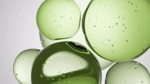 Cosmetics Green Serum Liquid Bubbles 3d Abstract Background Cosmetic Moisturizer Essence Gel