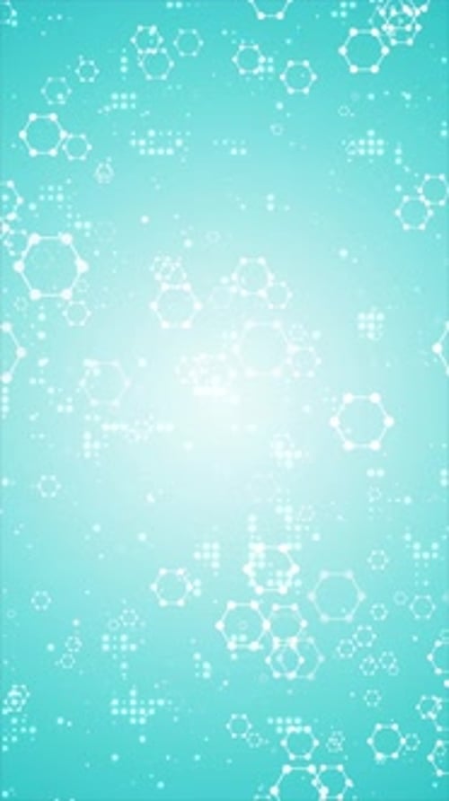 Blue Abstract Hexagon Molecule Network Motion Loop V5
