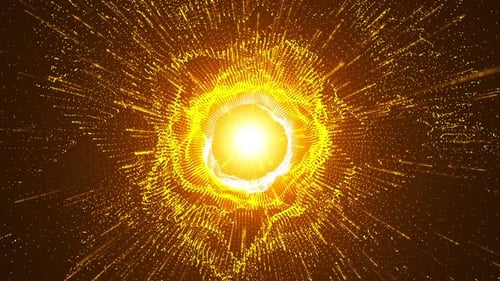 HD 3D animation. Abstract digital particles wave, Digital data network connections technology