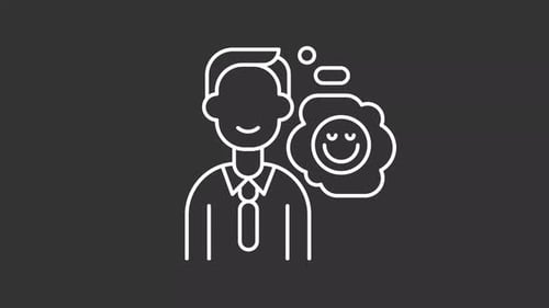 Positive Einstellung, weiße Linie, Animation