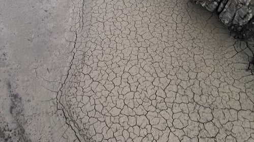 Dry Cracked Earth in an Arid Desert