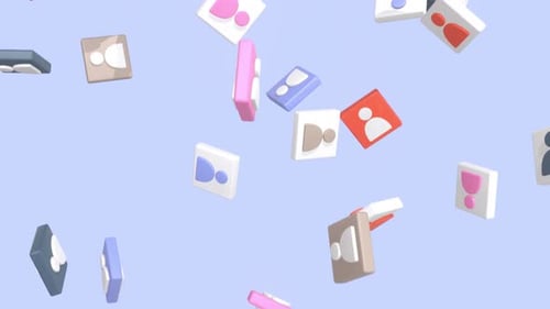 Floating 3D Social Media Profile Icons Background Animation