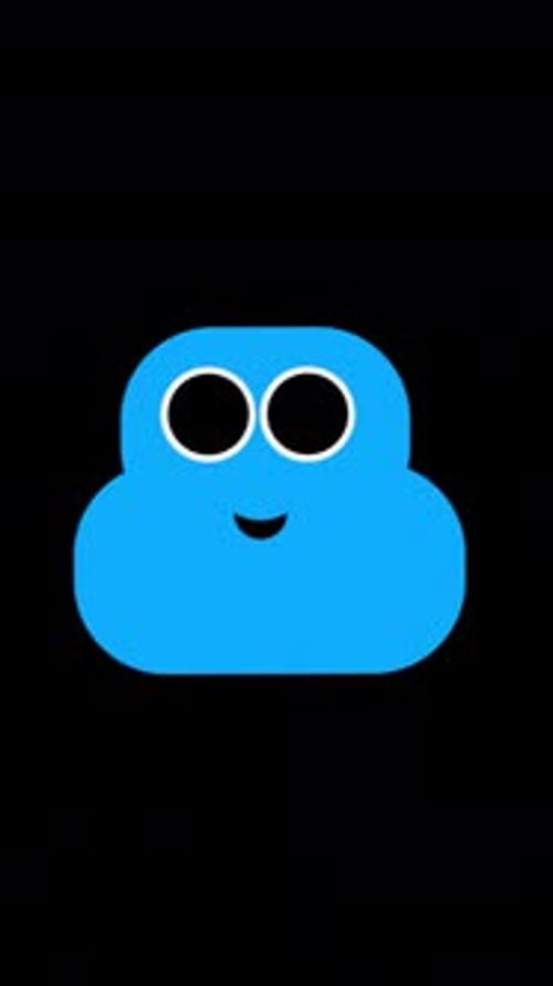 Cute Blue Cartoon Character Looking Around On Alpha Channel Vertical
