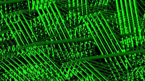 Abstract Neon Green Lines Intersecting Animation Background