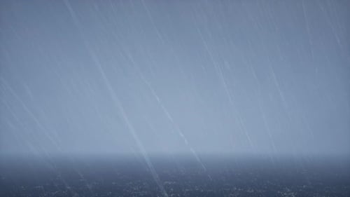 Starke Regendecke, Überlagerung von fallendem Regen auf schwarzem Hintergrund