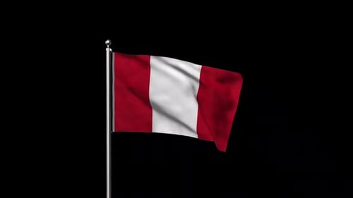 Realistic Peru National Flag Waving Animation