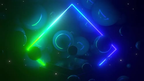 Dynamic Abstract Neon Geometric Visual Background