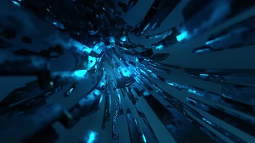 Flying Among The Fragments Of The Tunnel