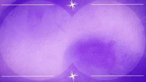 Decorative Purple Frame with Twinkling Stars and Glitch Transition
