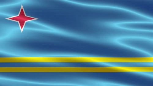 Aruba National Flag Waving Motion Graphic