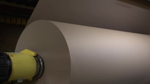 Heavy Paper Roll and Equipment at Manufacturing Plant