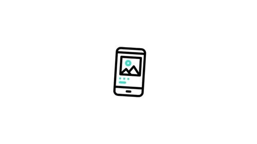 Animated Flat Design Smartphone Icon with Changing Symbols
