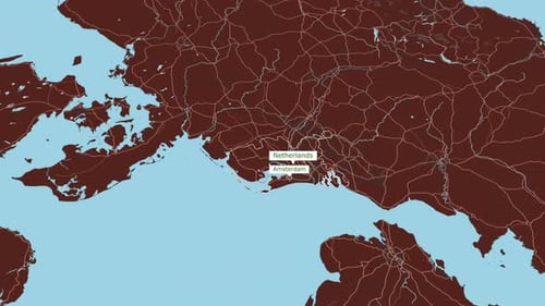Rotierende Karte der Niederlande und Amsterdam