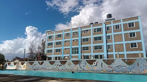 Time lapse Of Beautiful Resort Where People Enjoying Swimming Pool At Summer