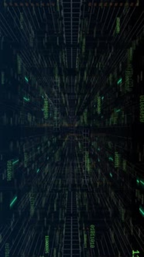 Futuristic Binary Code Data Tunnel Digital Loop