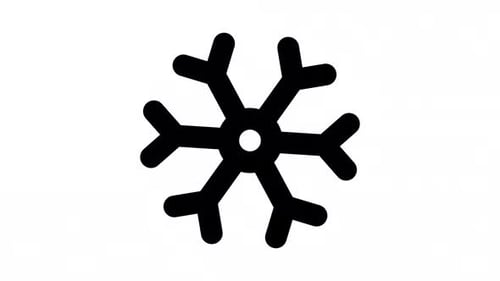 Flat Design Snowflake Icon Transition Animation