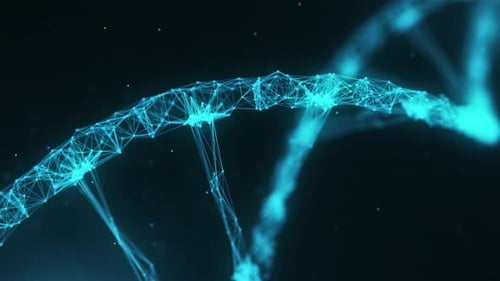 Rotating Digital DNA Double Helix Science Background