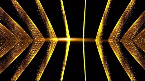 Abstract Golden Flowing Particle Light Motion Background