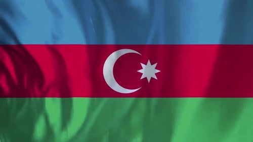 Animated Azerbaijan Flag Waving Fabric Background
