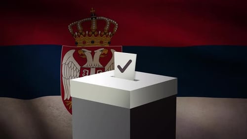 Casting Vote Into The Ballot Box During Serbia Election