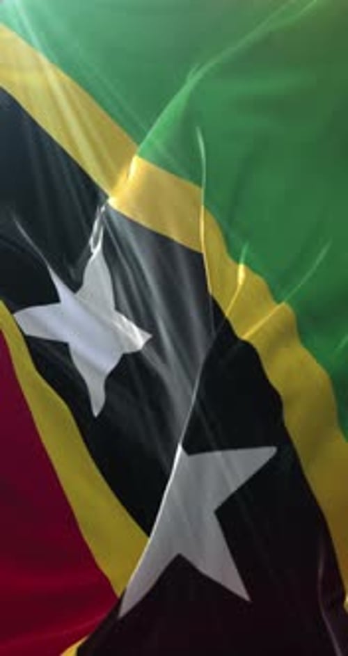 Waving Saint Kitts and Nevis Flag Vertical Video