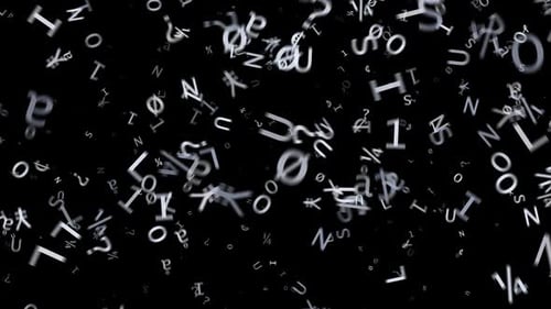 Flowing Letters On Transparent Background