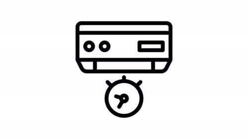 air conditioning line icon animation