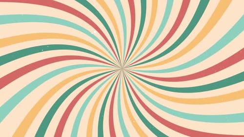 Retro Colorful Swirling Stripes Abstract Background Loop