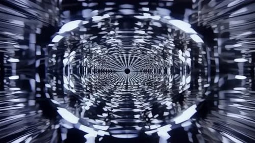 Futuristic Metallic Tunnel Loop Abstract Motion Background