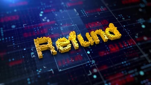 Dynamic Pixelated Refund Text on Digital Technology Background