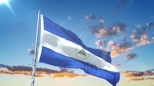 Nicaragua National Flag Waving Animation