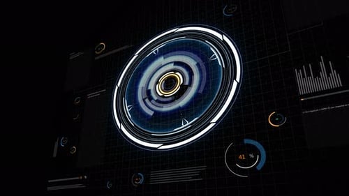 Creative Digital Business Interface 4k Udh Animation. Future And Communication Concept. 3d Render