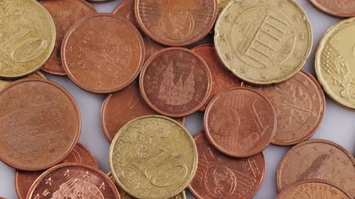 Pile of Euro Coins Still Life close-up