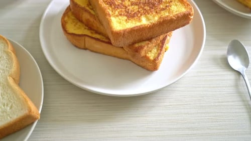 Delicious French Toast Display for Breakfast Stock Video