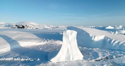 Arctic Winter Landscape with Towering Glaciers