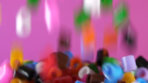 Colorful background of multi color beads raining down