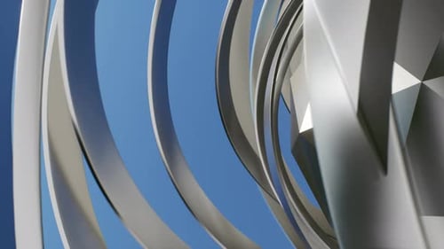 Dynamic Abstract 3D Geometric Metallic Motion Background