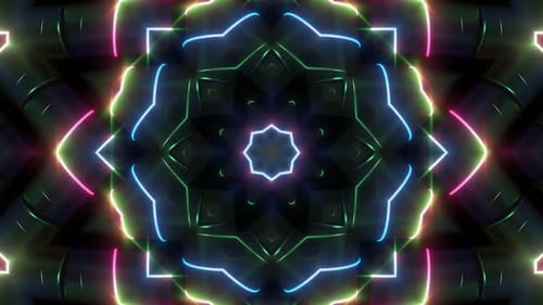 Vibrant kaleidoscopic neon pattern
