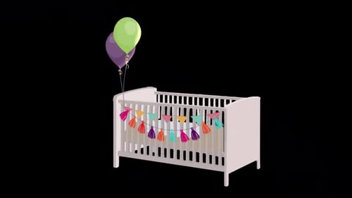 Cartoon Baby Room Interior Alpha Channel
