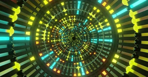 Futuristic Fantasy: A Glowing 3D Tunnel Experience