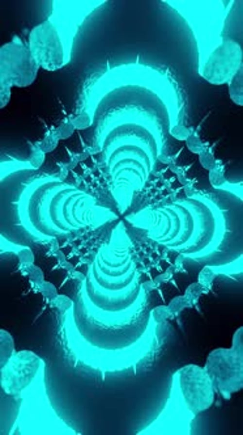 Tunnel rotatif abstrait de couleur bleue. Animation en boucle