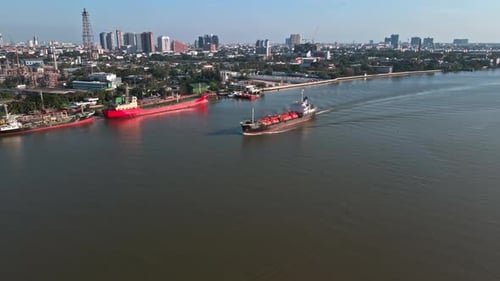 Red Liquefied Petroleum Gas LPG tanker