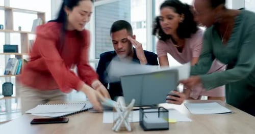 Businessman, stress and overwhelmed with documents in time lapse, fast or busy office at workplace