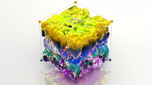Colorful Abstract Fluid Liquid Cube Morphing Animation